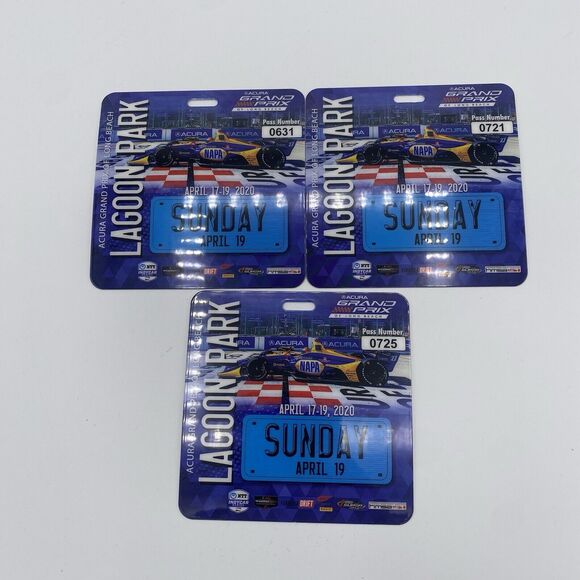 Lot Of 3 2020 Acura Grand Prix Sunday & Paddock Passes Lagoon Park Long Beach CA - Picture 2 of 3